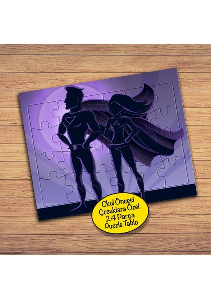 Süper Ikili Kahramanlar 24 Parça Çocuklara Özel Yapboz TABLO-1284-12009