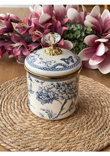 Blue Emaye Kavanoz -12 cm