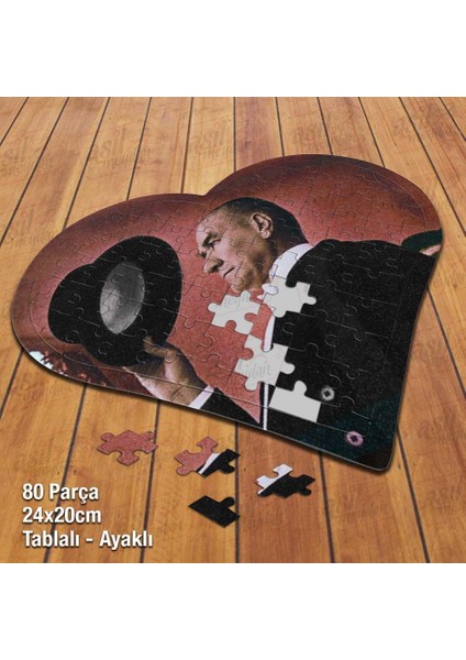 Asil Hobi Kalpli Şapka Çıkartan Mustafa Kemal Atatürk Puzzle Fotoğraf Baskılı 80 Parça Yapboz fiyatları
