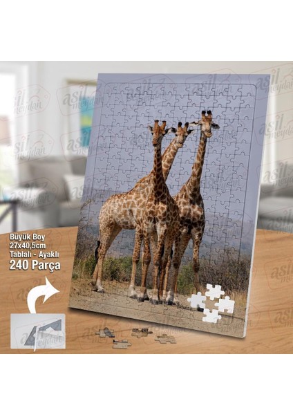 Asil Hobi Amazon - Zürafa - Vahşi Hayvan Yapboz - Ayak Destekli Çerçeveli 240 Parça Puzzle fiyatları