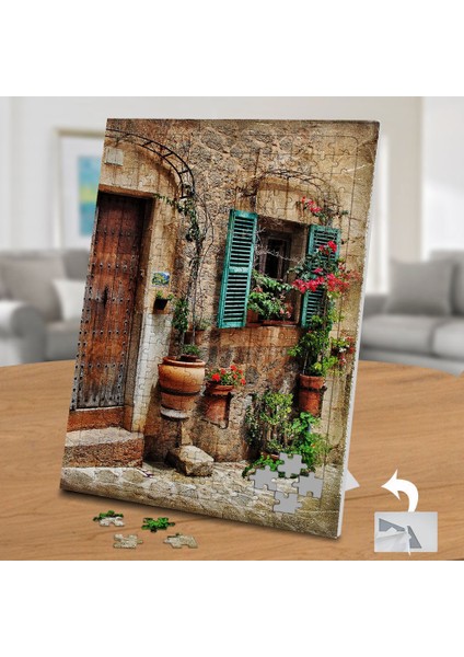 Tahta Kapı ve Çiçekli Pencere 240 Parça Puzzle YAPBOZ-KS699458