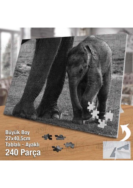 Asil Hobi Bebek Fil - Doğa - Hayvan Yapboz -Ayak Destekli Çerçeveli 240 Parça Puzzle fiyatları