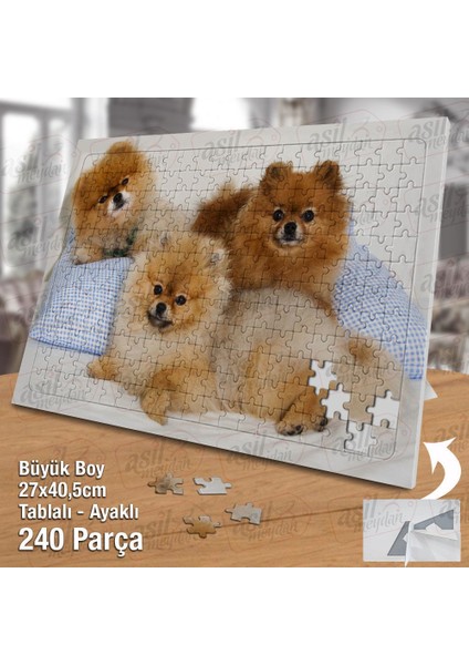 Asil Hobi Üç Sevimli Köpekler - Hayvan Yapboz-Ayak Destekli Çerçeveli 240 Parça Puzzle fiyatları