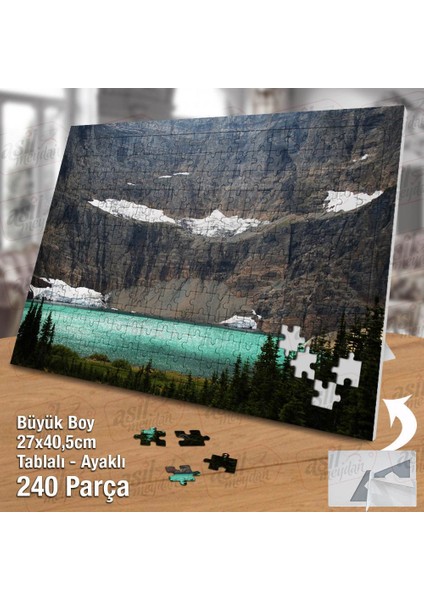 Asil Hobi Karlı Dağlar - Deniz - Ağaçlar - Manzara Yapboz -Ayak Destekli Çerçeveli 240 Parça Puzzle fiyatları