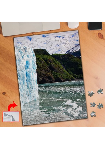 Buzul Şelale, Dağ, Göl 240 Parça Puzzle Yapboz TABLO-203A