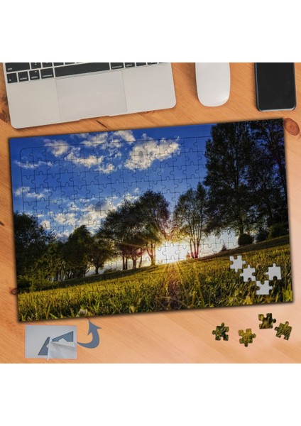 Ağaçlar Arasından Sızan Güneş 240 Parça Puzzle Yapboz TABLO-685