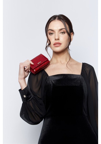 467 Kroko %100 Hakiki Deri Kadın Cüzdan