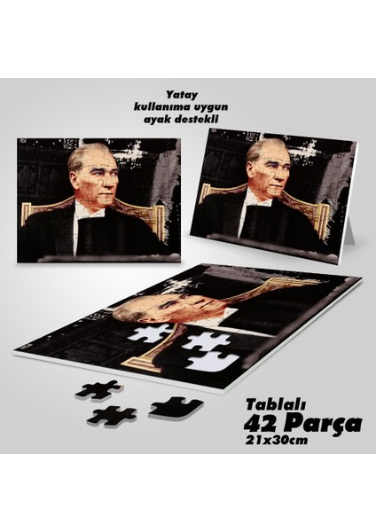 Asil Hobi Sivil Mustafa Kemal Atatürk - Yapboz - Ayak Destekli Çerçeveli 42 Parça Puzzle