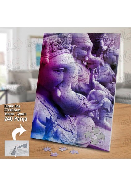 Asil Hobi Fil - Heykel - Tapınak - Buda Yapboz - Ayak Destekli Çerçeveli 240 Parça Puzzle