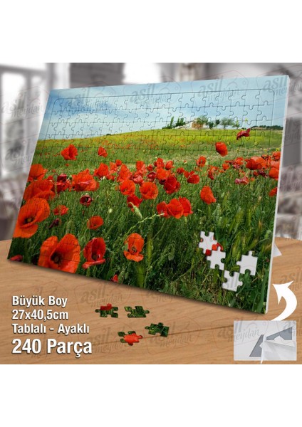 Asil Hobi Gelincik Çiçekleri-Turuncu -Doğa -Manzara Yapboz -Ayak Destekli Çerçeveli 240 Parça Puzzle fiyatları