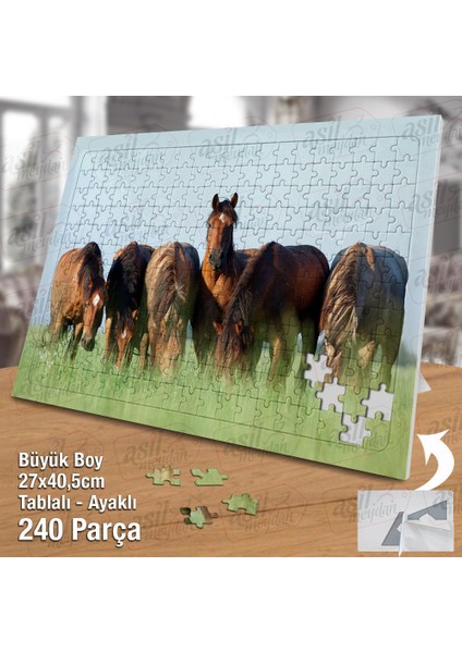 Asil Hobi At Sürüsü - Sevimli Hayvanlar - Doğa Yapboz - Ayak Destekli Çerçeveli 240 Parça Puzzle fiyatları