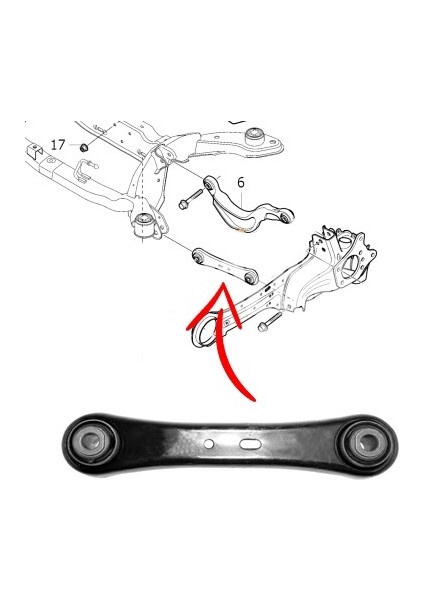 Volvo S60 V60 S80 V70 XC70 Arka Denge Kolu Düz