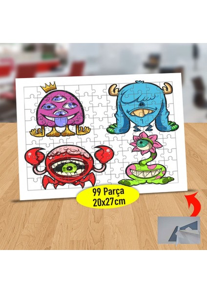 Garip Göz Canavarları 99 Parça Puzzle Yapboz TABLO-23-2147789170