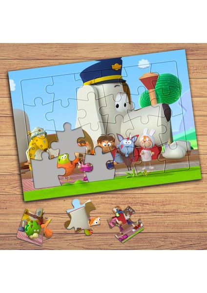 Şef Köpek ve Hayvanlar Çocuklara Özel Puzzle Yapboz TABLO-1479A
