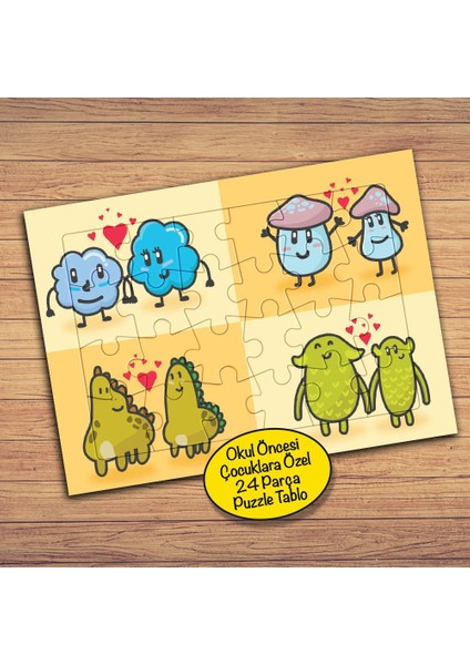 Sevgi Dolu Minikler Çocuklara Özel Puzzle Yapboz TABLO-40PZ