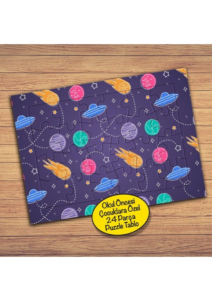 Gezegenler ve Galaksi Çocuklara Özel Puzzle Yapboz TABLO-298PZ