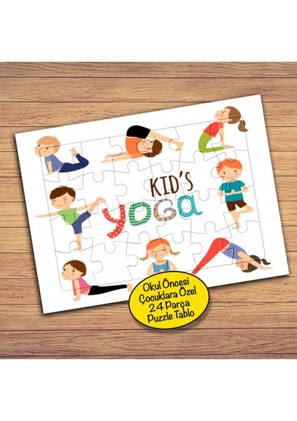 Yoga Yapan Çocuklar 24 Parça Çocuklara Özel Yapboz TABLO-201