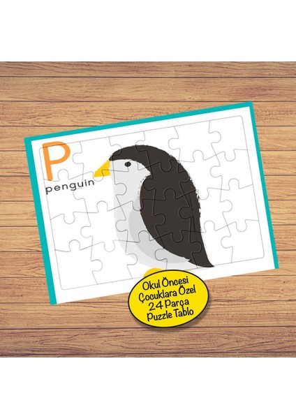 Tatlı Penguen 24 Parça Çocuklara Özel Yapboz TABLO-53876-25846