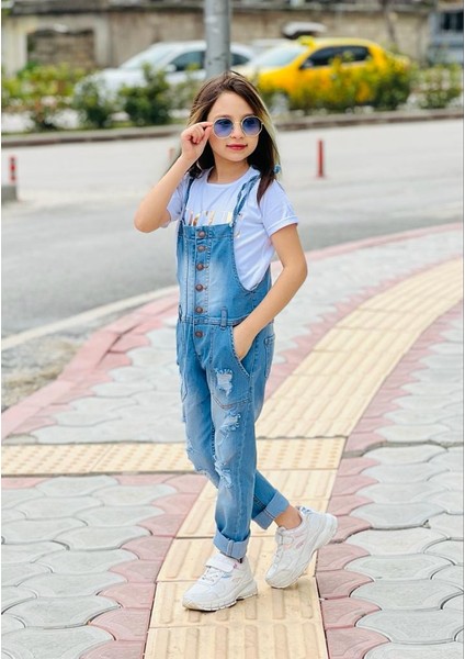 Kız Çocuk Tarz Kot Tulum modelleri