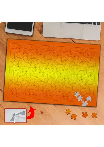 Degrade Gradyan Color-Turuncu Sarı 240 Parça Puzzle Yapboz Tablo-Gd3