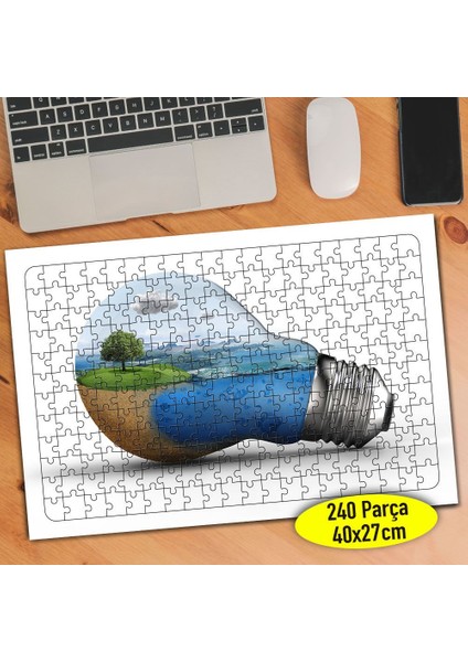 Işık Tasarrufu Çevrecilik 240 Parça Puzzle Yapboz TABLO-01306847