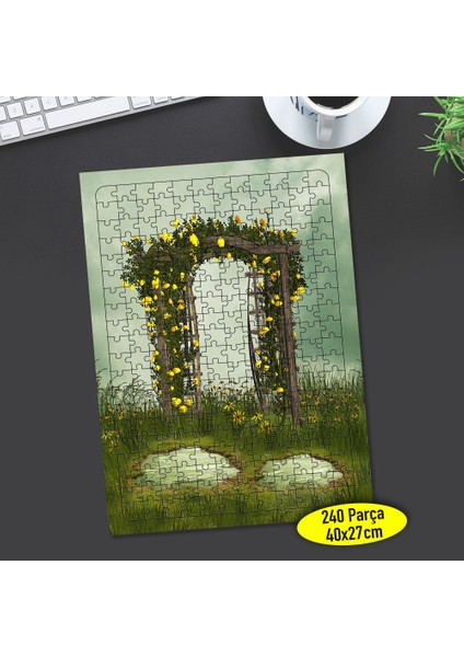 Sihirli Çiçekli Kapı 240 Parça Puzzle Yapboz TABLO-19993117