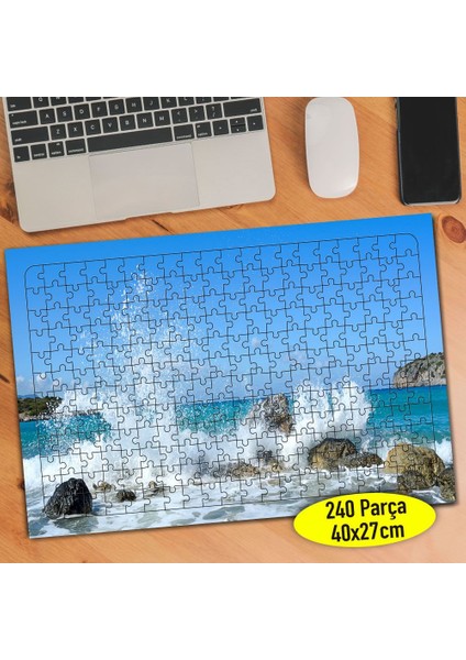Kayalıklara Çarpan Hırçın Deniz 240 Parça Puzzle YAPBOZ-69561438