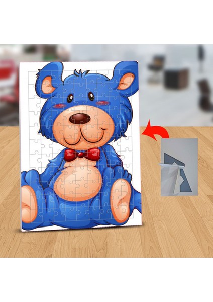 Mavi Sevimli Ayıcık 99 Parça Puzzle Yapboz TABLO-1308-24165