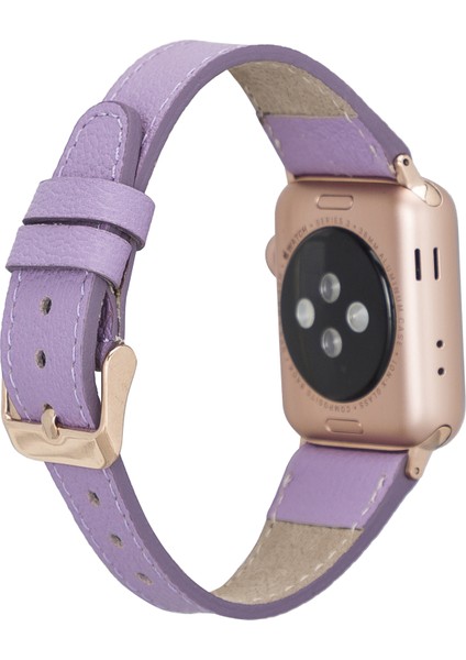 Apple Watch Uyumlu Deri Kordon 38-40-41MM Roma CP22 Lila