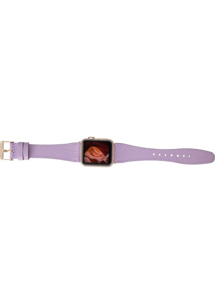 Apple Watch Uyumlu Deri Kordon 38-40-41MM Roma CP22 Lila