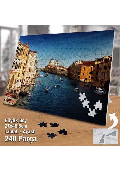 Asil Hobi Venedik Büyük Kanal Italya - Evler Yapboz -Ayak Destekli Çerçeveli 240 Parça Puzzle