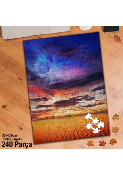 Asil Hobi Gökyüzü - Kum - Çöl - Doğa Yapboz - Ayak Destekli Çerçeveli 240 Parça Puzzle