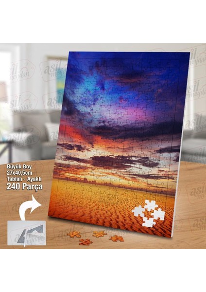 Asil Hobi Gökyüzü - Kum - Çöl - Doğa Yapboz - Ayak Destekli Çerçeveli 240 Parça Puzzle