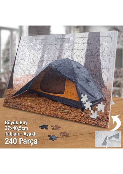 Asil Hobi Çadır - Sisli Orman - Doğa - Tatil Yapboz - Ayak Destekli Çerçeveli 240 Parça Puzzle