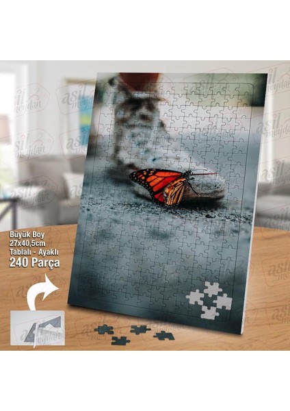 Asil Hobi Kelebek - Ayakkabı - Yer Yapboz - Ayak Destekli Çerçeveli 240 Parça Puzzle