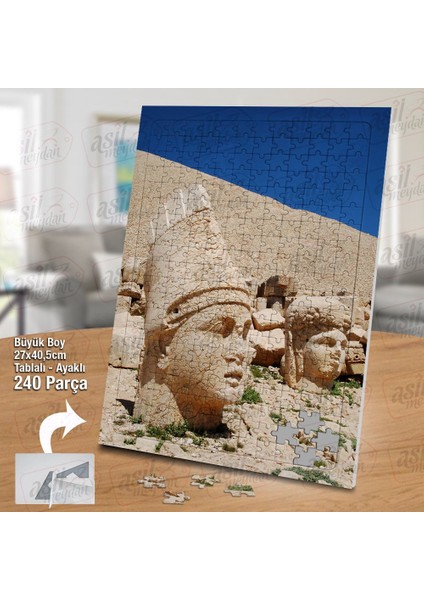Asil Hobi Nemrut Dağı Heykelleri - Tarihi Yapboz - Ayak Destekli Çerçeveli 240 Parça Puzzle