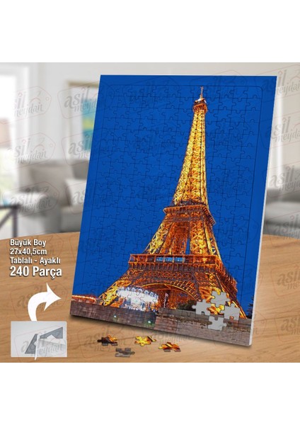 Asil Hobi Eyfel Kulesi - Mavi Gökyüzü - Mimari Yapboz-Ayak Destekli Çerçeveli 240 Parça Puzzle fiyatları