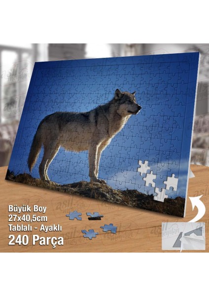 Asil Hobi Kurt - Vahşi Yaşam - Doğa- Hayvan - Köpek Yapboz -Ayak Destekli Çerçeveli 240 Parça Puzzle