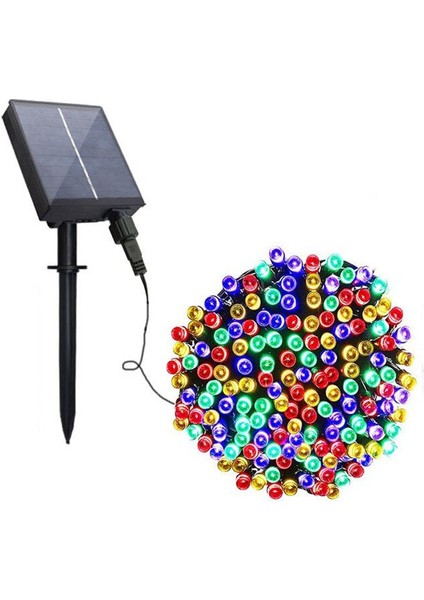 Solar Güneş Enerjili 8mod Bahçe Aydınlatma Su Geçirmez 30 Metre 300 LED Rgb