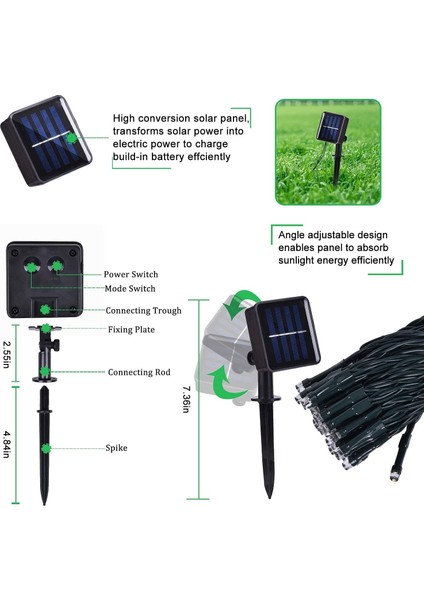 Solar Güneş Enerjili 8mod Bahçe Aydınlatma Su Geçirmez 30 Metre 300 LED Rgb fiyatları