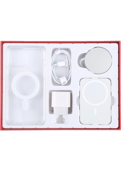 iPhone Uyumlu 13 Pro Max Için 5'i 1 Arada Dijital Şarj Aleti Seti - Kırmızı (Yurt Dışından)