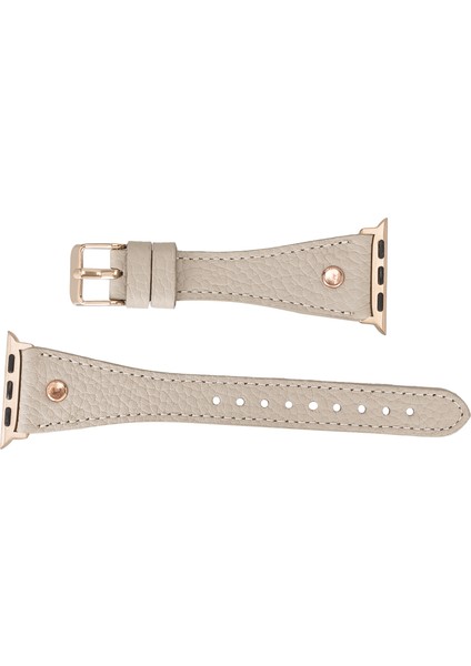 Apple Watch Uyumlu Deri Kordon 38-40-41MM Slim Rg Troklu Erc3 Bej fırsatları