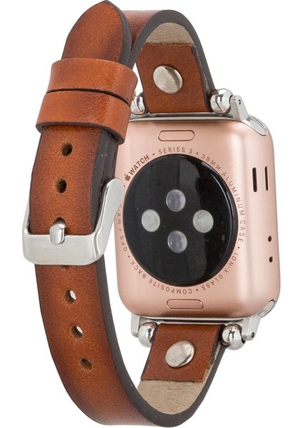 Apple Watch Uyumlu Deri Kordon Visby 38-40-41MM Ferro RST2EF Taba