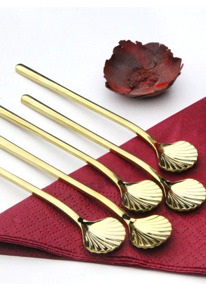 Çay Kaşığı - 6 Lı Gold Renk - Özel Seri