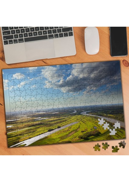 Güneşli Yeşil Arazi 240 Parça Puzzle Yapboz TABLO-68257669