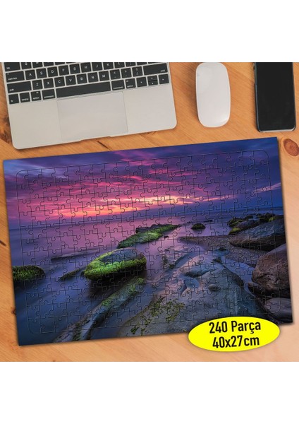 Pembe Gün Batımı 240 Parça Puzzle Yapboz TABLO-92527925