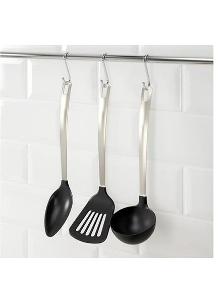 3 Parça Mutfak Gereçleri Seti, Paslanmaz Çelik Kepçe,spatula,kaşık Set