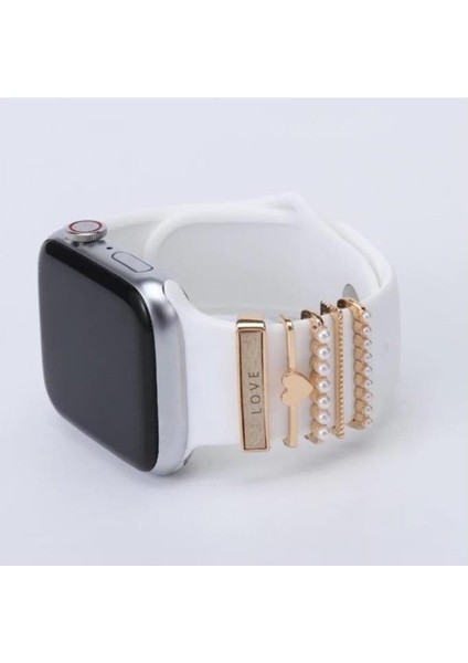 Easy Idea Apple Watch Uyumlu Love Yazılı Kordon Aksesuar/charm Gold Renkli