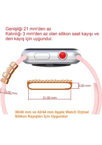 Easy Idea Apple Watch Uyumlu Love Yazılı Kordon Aksesuar/charm Gold Renkli