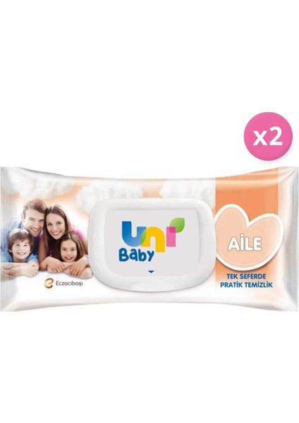 Aile Islak Mendil Günlük Kullanım İçin 90 Yaprak Alkol İçermez Cilt Dostu